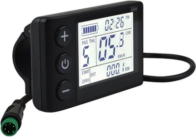 SnelShoppen - Elektrische Fiets S866 LCD Display, Waterdichte E-Bike Meter, 5 Pin Plug, Geschikt voor 24V, 36V, 48V, Speedometer, Odometer, Controlepa