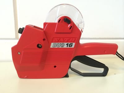 Prijstang Sato Duo16 8/6 compleet met 1 doos etiketten afmeting (50 rolletjes)