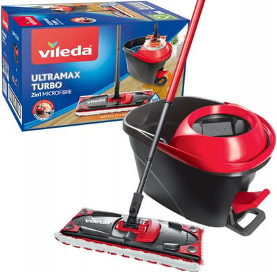 Vileda Ultramax Turbo Mop Set - Streeploos Schoonmaken met Draadloos Systeem