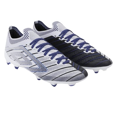 Umbro Heren Velocita Elixir Pro Stevige Grond Voetbalschoenen (Wit/Zwart/Royaalblauw)