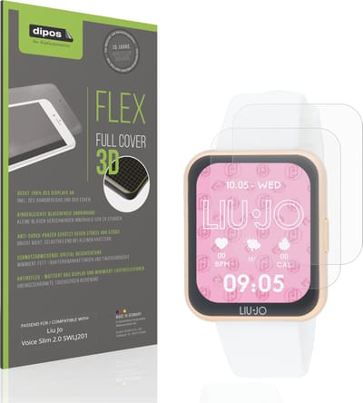 dipos FLEX – 2x Matte Screenprotector geschikt voor Liu Jo Voice Slim 2.0 SWLJ201 | Volledige Schermbescherming | Case-Friendly