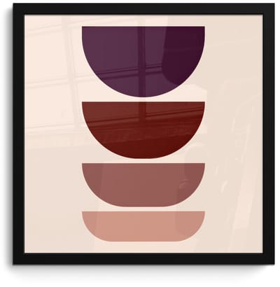 Poster in lijst - Fotolijst 40x40 cm - Posters - Harmonieus - Symmetrisch - Rood - Posterlijst zwart - Decoratie - Wanddecoratie woonkamer - Muurdecoratie slaapkamer