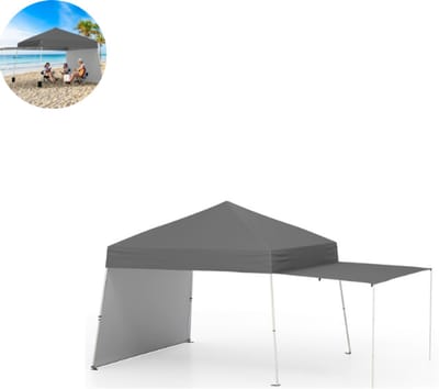 Partytent opvouwbaar - Paviljoen - 430x280 cm - Easy up - Waterdicht - met Zijwanden - Weerbestendig - Grijs