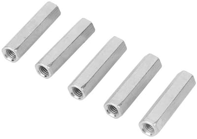 Dailygoods- Koppelmoeren Zeskant - Verzinkt Koolstofstaal - Slijtvaste Verbindingsmoeren - 5 Stuks - Corrosiebestendig - Voor Machines en Constructie - Moeren