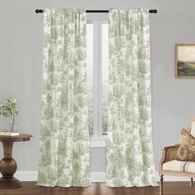 Saliegroene gordijnen voor woonkamer 2 panelen set lente land schilderachtig ontwerp speelgoed bloemenprint patroon verduistering licht filtering raamgordijnen voor slaapkamer eetkamer, 40 x 84