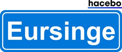 Hacebo - Plaatsnaam Sticker - 29x10 CM - Eursinge sticker - Verkeersborden sticker - grappige cadeaus - Eursinge