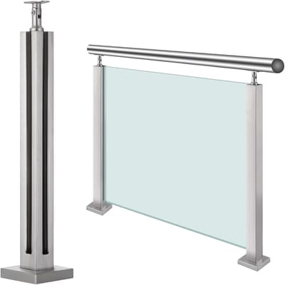 Glazen Balustrade Systeem - Paal Klemmen - Balkon Afscheiding - Roestvrij Staal 304 - 10-12 mm Paneel - Geborsteld