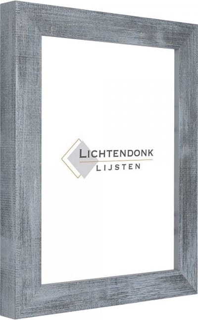 Fotolijst Blauw - Houtlook - Fotomaat 10x15 - Ontspiegeld Glas - Art.nr. 55-549