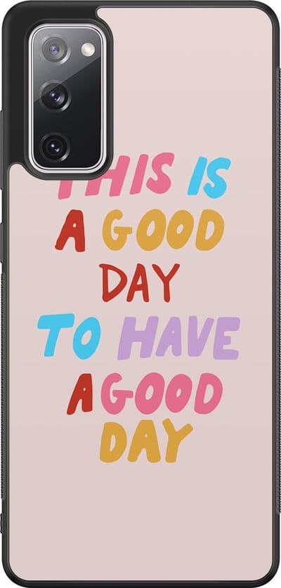 Leuke Telefoonhoesjes - Hoesje geschikt voor Samsung Galaxy S20 FE - This is a good day - Backcover zwart - Tekst - Roze
