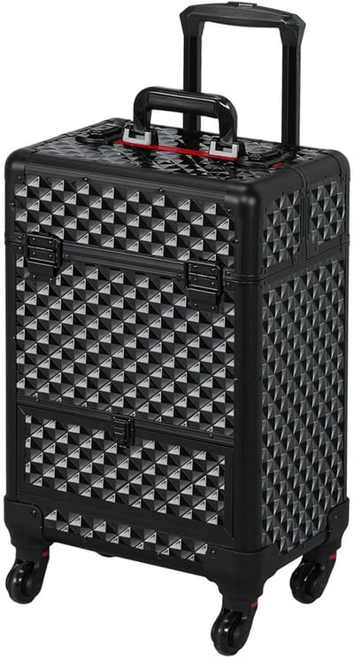 VIN® Kapperstas – Kapperskoffer Met Schouder Riem – Waterdichte Barber Case – 37x22x20 CM – Zwart