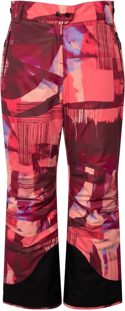 Ulla Popken - Dames - Skibroek waterdicht klittenband sneeuwvanger - Purperrood - Maat 42