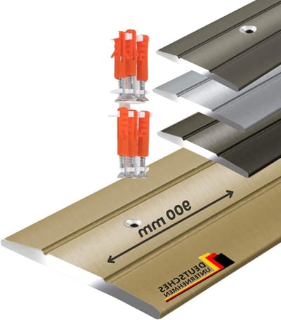 Metalen Overgangsprofiel - Vloerlijst Aluminium - Vloeren Afwerken - C-Vorm Aluminium - 36 mm x 90 cm - Goudkleurig