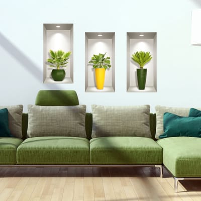 3D plantensticker met palmbladeren, 80 x 120 cm