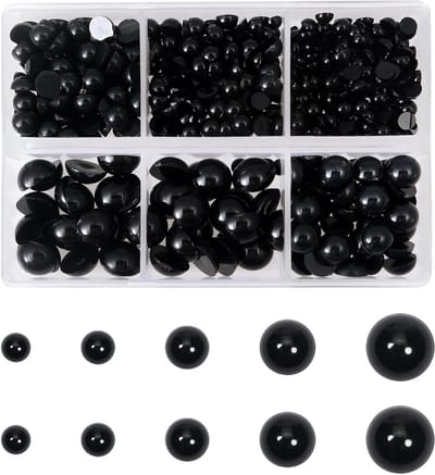 500 Stuks Ronde Platte Veiligheidsogen voor Poppen en Puppets - Zwarte Plastic Ogen in Diverse Maten voor Creatief Knutselen