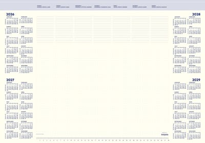 Brepols bureau onderlegger - 2027-2028-2029-2030 - OFFICE MATE [1.041] - SETA - Jaaroverzicht - 41 x 59 cm