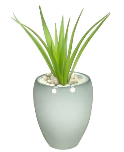 Floran Vaas - misty groen - glanzend - keramiek - D16 x H19 cm - bloemenvaas