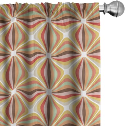 ABAKUHAUS Geometrisch – 2x Vitrage 75x175 cm – Microvezel, Halfdonkerend, Meerkleurig