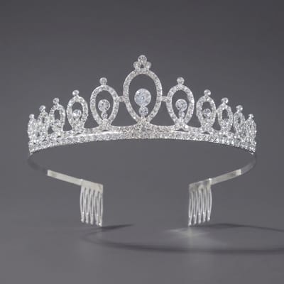 Kroon voor dames-Prinsessenkroon-Diadeem-Kroon-Strass-Elegant en Duurzaam - Geschikt voor Verschillende Gelegenheden-Haarsieraad-Stijl 22