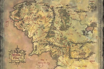 Hole in the Wall The Lord of the Rings Maxi Poster-Middle Earth Map (Diversen) Nieuw