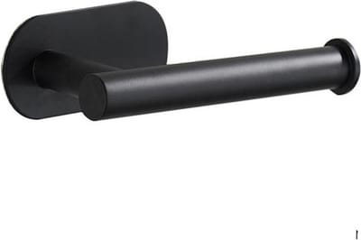 Repus - Zelfklevende Toiletpapier houder - Toiletrolhouder - Wc papier houder - Zonder te boren - Rvs - Zwart