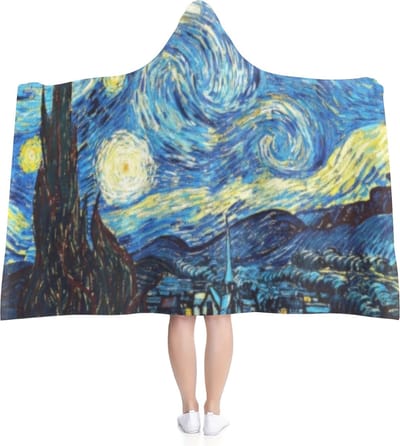 Livano Plaid - Hoodie Deken Met Mouwen - Onesie - Fleece Blanket - Knuffeldeken - Dames - Heren - Kinderen - Van Gogh - Volwassenen
