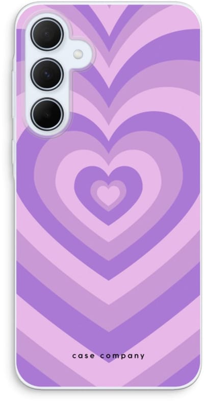 Case Company® - Hoesje geschikt voor Samsung Galaxy A35 hoesje - Hart Paars - Soft Cover Telefoonhoesje - Bescherming aan alle Kanten en Schermrand