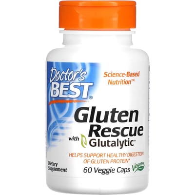 Doctor's Best, Gluten Rescue met Glutalytic, 60 Plantaardige Capsules
