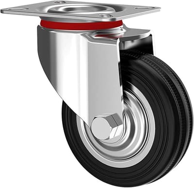 Industrieel Zwenkwiel - Draaibaar Wiel - Meubel Reparatie - Dubbele Kogelkrans - Diameter 125 mm