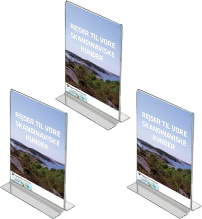 3 pack | Folderstandaard | T-standaard A4 formaat staand | Menukaarthouder | acryl T standaard | acryl kaarthouder | menustandaard A4 | van duurzaam acrylaat