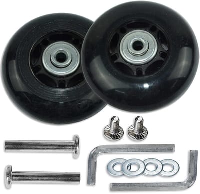 Vervangwielen voor Koffers - 70 mm x 23 mm x 6 mm - Reparatieset voor Bagage met Assen en Wielen