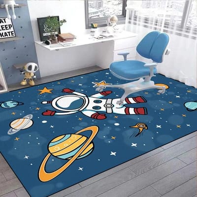 Ruimte Astronaut Cartoon Tapijten voor Woonkamer Kinderkamer Kruipen Wasbaar Antislip Speelvloermat Kinder Slaapkamer Garderobe Kleden 60*90cm