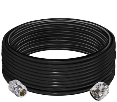 Allecto - N-kabel RG58 - verlengkabel - 10 m - laag verlies - antenne - geschikt voor wifi-router - zwart