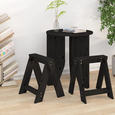 vidaXL - Krukken - 2 - st - 40x40x45 - cm - massief - grenenhout - zwart