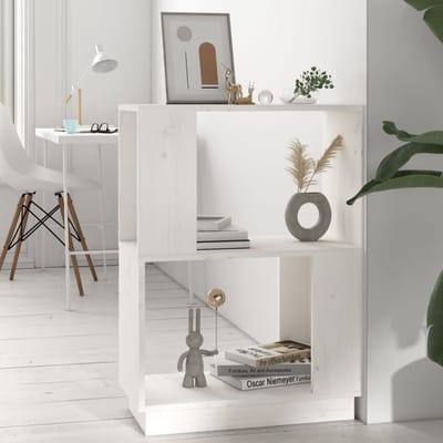 vidaXL - Boekenkast/kamerscherm - 51x25x70 - cm - massief - grenenhout - wit