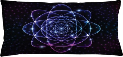 ABAKUHAUS Star Mandala Kussenhoes, Universum Thema Sterren, Decoratief Kussenhoes met dubbelzijdig print, 90 x 40 cm, Meerkleurig