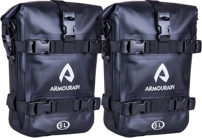 Motorfiets Valbeugeltas - Zijtas Achteras - Extra Bagage - Waterdicht PVC Materiaal - 6L Inhoud - Zwart
