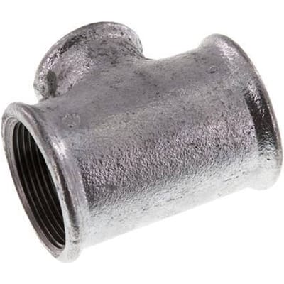 Rp 1 1/2'' x Rp 1'' Verzinkt Gietijzeren T-stuk 25 Bar