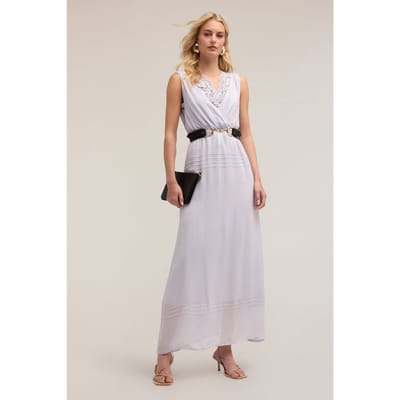 Motivi Long Dress With Lace Top Purple Size: 32 | Maxi Dresses Outlet | Dames | Paars