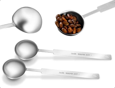 EGoods - Roestvrijstalen Maatlepels Set voor Koffiepoeder, Specerijen en Thee - 2 Stuks met Lange Handgreep (15 ml Zilver)