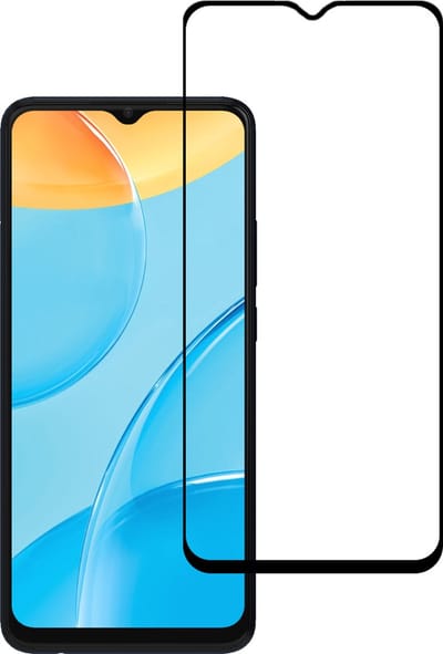 Smartphonica Screenprotector Geschikt voor Oppo A15 - Full Cover Tempered Glass - Gehard glas Geschikt voor Oppo A15 geschikt voor Oppo A15