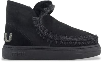 Mou Leren enkellaarsjes Eskimo vet glitter logo