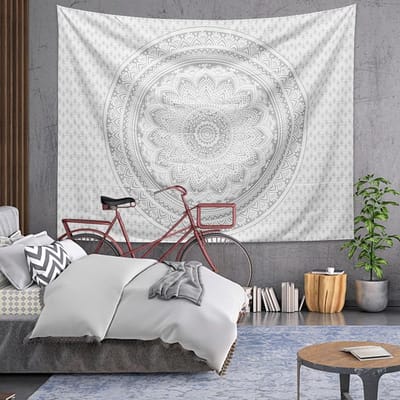 Grote Mandala Tapestry 200x150cm voor Wanddecoratie in Boho Stijl met Zon en Maan Motief voor Slaapkamer en Woonkamer