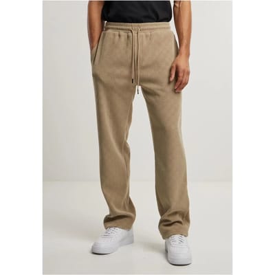 Urban Classics - Jacquard Velvet Wide Heren joggingbroek - M - Beige