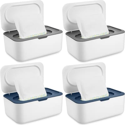 4x Navulbare Babydoekjesdispenser Set - Vochtig Doekjes Houder met Afsluiting
