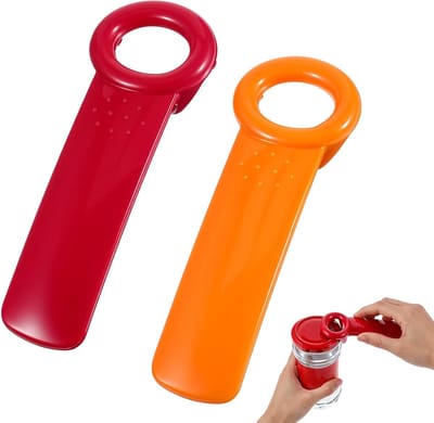 2 stuks dekselopener, glasopener, dekselopener voor schroefglazen, ABS-schroefdekselopener, praktische flesopener, voor ouderen, kinderen, vrouwen, zwakke handen