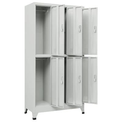 vidaXL - Lockerkast - met - 6 - vakken - 90x45x180 - cm - staal - grijs