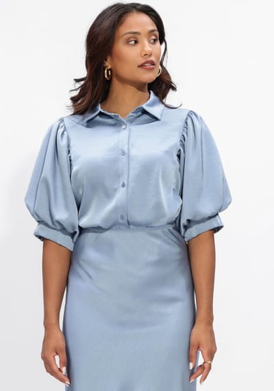 Notre-V Nv-hilly Blouse Dames - Jurken - Lichtblauw - Maat XXL