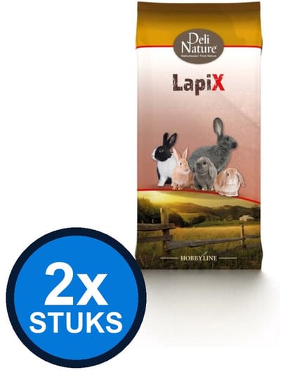 2x Deli Nature - LapiX elite sensitive pellet 4kg - Knaagdierenvoer - 4 kg