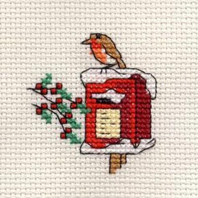 Mini Borduurpakketje Roodborstje Op De Brievenbus - Mouseloft