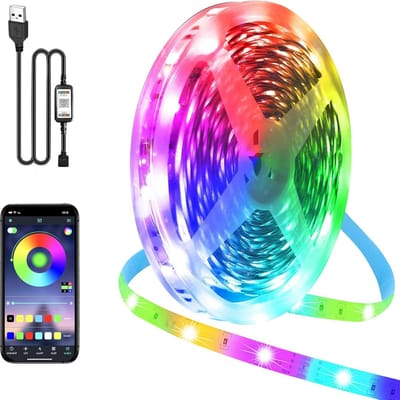 oCreon 10M LED Strip USB Bluetooth RGB - App Controle - Flexibele Smart Verlichting voor Woondecoratie